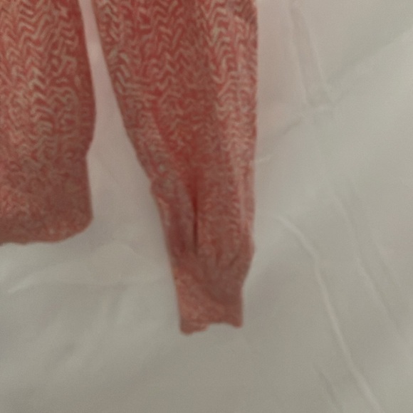 Banana Republic: Pink/Cream cardigan sweater- abstract pattern- lightweight- M - Picture 7 of 16